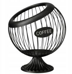 EdiBazzar Tároló Kosár Dekoratív Kávé Tea Állvány Termékek Fekete Loft (Kosz Pojemnik Na Kawę i Kapsułki Do Ekspresu)