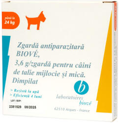  LABORATOIRES BIOVE LABORATOIRES BIOVE, deparazitare externă câini, zgardă LABORATOIRES BIOVE, deparazitare externă câini, S-M, zgardă, 45 cm, 1buc