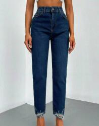 Shein Sötétkék Farmer Hosszú Nadrág Klasszikus Cső Magas Derekú Shein 42