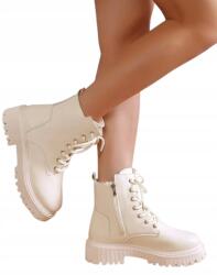 Shein Krémszínű Női Fűzött Casual Bokacsizma 38-AS (SX2302099386)