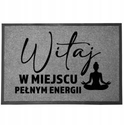 TabPrint Lábtörlő Bejárati Szürke Otthoni Dekoratív Ajándék Tele Energiával 60X40 (WYCIERACZKA PEŁNE ENERGII SZARA)