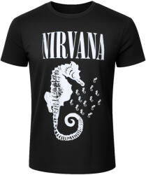 ROCK OFF tricou bărbați Nirvana - Seahorse & Logo Mono - BL - Carbon - ROCK OFF - NIRVCBN89MB