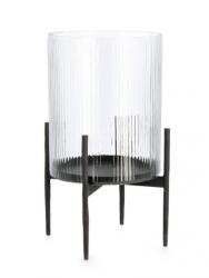 Bizzotto Suport lumanare metal negru Siwan 23x40 cm (0140387X)