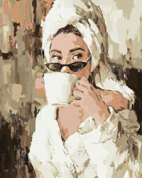 Ideyka Set pictura pe numere, cu sasiu, Cafeaua de dimineata, 40 x50 cm (KHO4840)