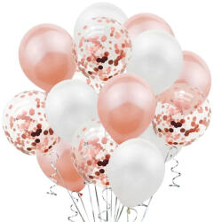 Flippy Set 15 baloane pentru petrecere, Flippy, rose gold alb, 30 cm (teo-123047)