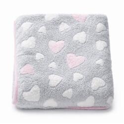 NEW BABY Pătură pentru copii New Baby 80x90 inimioare roz Patura
