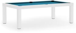 Dynamic Masă de biliard / masă de dining, Mozart, 7 ft. , alb mat Club Cloth electric blue (55.107.07.3.3)