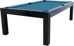 RASSON Masă de biliard / masă de dining, Penelope II, Negru Lucios, cu blat de masă inclusă Club Cloth electric blue (55.132.08.5.2)