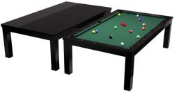 RASSON Masă de biliard / masă de dining, Penelope II, Negru Lucios, cu blat de masă inclusă, 7ft Club Cloth yellow green (55.132.07.5)