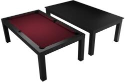 Dybior Masă de biliard / masă de dining, 7 ft. , Negru Mat Club Cloth burgundy (55.075.07.5.4)