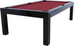 RASSON Masă de biliard / masă de dining, Penelope II, Negru Lucios, cu blat de masă inclusă Simonis 760 burgundy (55.132.08.5.21)