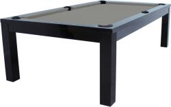 RASSON Masă de biliard / masă de dining, Penelope II, Negru Lucios, cu blat de masă inclusă Club Cloth gray (55.132.08.5.4)