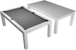Dynamic Masă de biliard / masă de dining, Mozart, 7 ft. , alb mat Club Cloth gray (55.107.07.3.1)