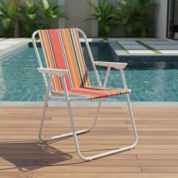 Procart Scaun pliabil plaja si camping, metalic, usor, compact, 58x52x73 cm, maxim 80 kg (DGCC002R)