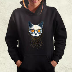 Magnolion Pozitív alakzat negatív tér macska v2 női pulóver (7482-PN)