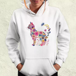 Magnolion Minimalist virág cica v2 női pulóver (3581-PN)