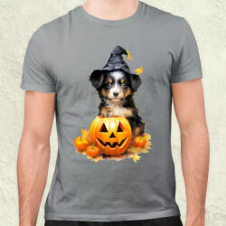 Magnolion Halloween tök és kutyus v1 férfi póló (8353)