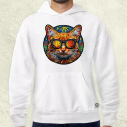 Magnolion Hímzett macska v1 férfi pulóver (24507-P)