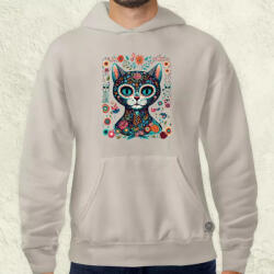 Magnolion Macska és virágok v1 férfi pulóver (1491-P)