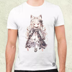 Magnolion Chibi macskalány v3 férfi póló (6791)