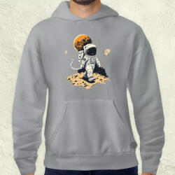 Magnolion Asztronauta macska sétál v1 férfi pulóver (1300-P)