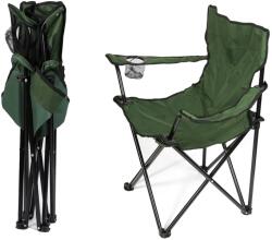 Procart Scaun pentru camping, pliabil si portabil, suport pahar, 50x82x80 cm, verde (DGCC00013G)
