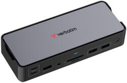 Verbatim Docking Station Verbatim Pro 32171, 15 Porturi, 80 W, HDMI, DisplayPort, USB-A/C, microSD/SD, Audio (Negru/Gri) (VERBATIM 32171)
