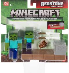 Mattel Set de joaca cu figurine, Minecraft, Redstone, Zombie Arrow Trap, JKK03 Figurina