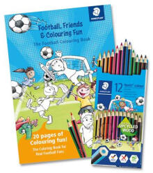 STAEDTLER Színes ceruza készlet, hatszögletű, színezőfüzettel, STAEDTLER "Noris® Colour 185", 12 szín (COTS185SET10)