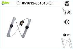 VALEO Mecanism actionare geam VALEO 851612 (851612)