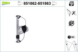 VALEO Mecanism actionare geam VALEO 851862 (851862)