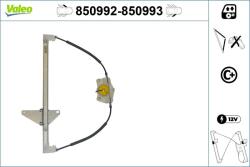 VALEO Mecanism actionare geam VALEO 850992 (850992)