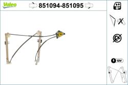 VALEO Mecanism actionare geam VALEO 851094 (851094)