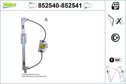 VALEO Mecanism actionare geam VALEO 852540 (852540)