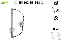 VALEO Mecanism actionare geam VALEO 851362 (851362) - fixbox