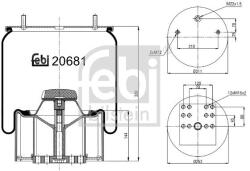 Febi Bilstein Burduf, suspensie pneumatica FEBI BILSTEIN 20681 (20681)