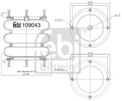 Febi Bilstein Burduf, suspensie pneumatica FEBI BILSTEIN 109043 (109043)