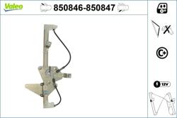 VALEO Mecanism actionare geam VALEO 850846 (850846)