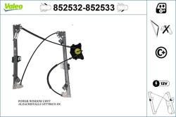 VALEO Mecanism actionare geam VALEO 852532 (852532)
