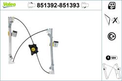 VALEO Mecanism actionare geam VALEO 851392 (851392)