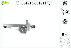 VALEO Mecanism actionare geam VALEO 851210 (851210)