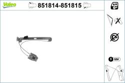 VALEO Mecanism actionare geam VALEO 851814 (851814)