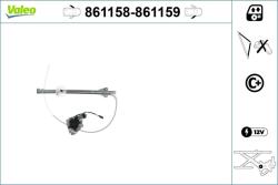 VALEO Mecanism actionare geam VALEO 861158 (861158)