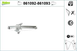 VALEO Mecanism actionare geam VALEO 861092 (861092)