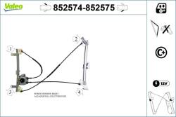 VALEO Mecanism actionare geam VALEO 852574 (852574)