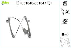 VALEO Mecanism actionare geam VALEO 851846 (851846)