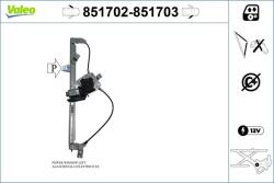 VALEO Mecanism actionare geam VALEO 851702 (851702)