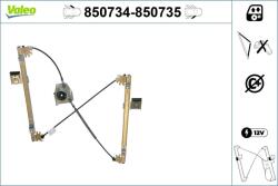 VALEO Mecanism actionare geam VALEO 850734 (850734)