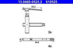 ATE Set accesorii, placute frana ATE 13.0460-0525.2 (13.0460-0525.2)