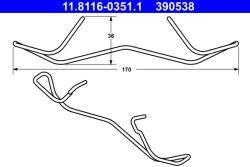 ATE Arc etrier frana axa fata ATE 11.8116-0351.1 (11.8116-0351.1)